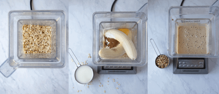 banana pancake batter in a blender