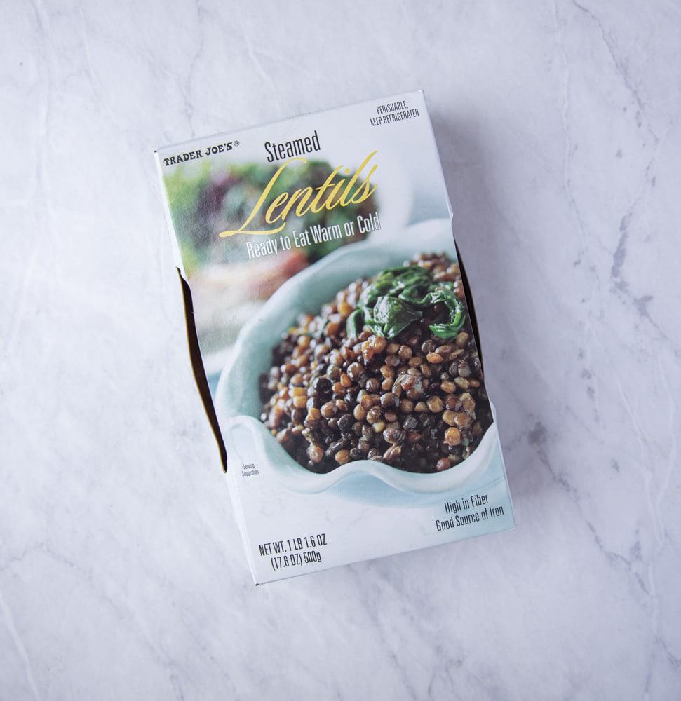 box of pre cooked lentils from trader joes