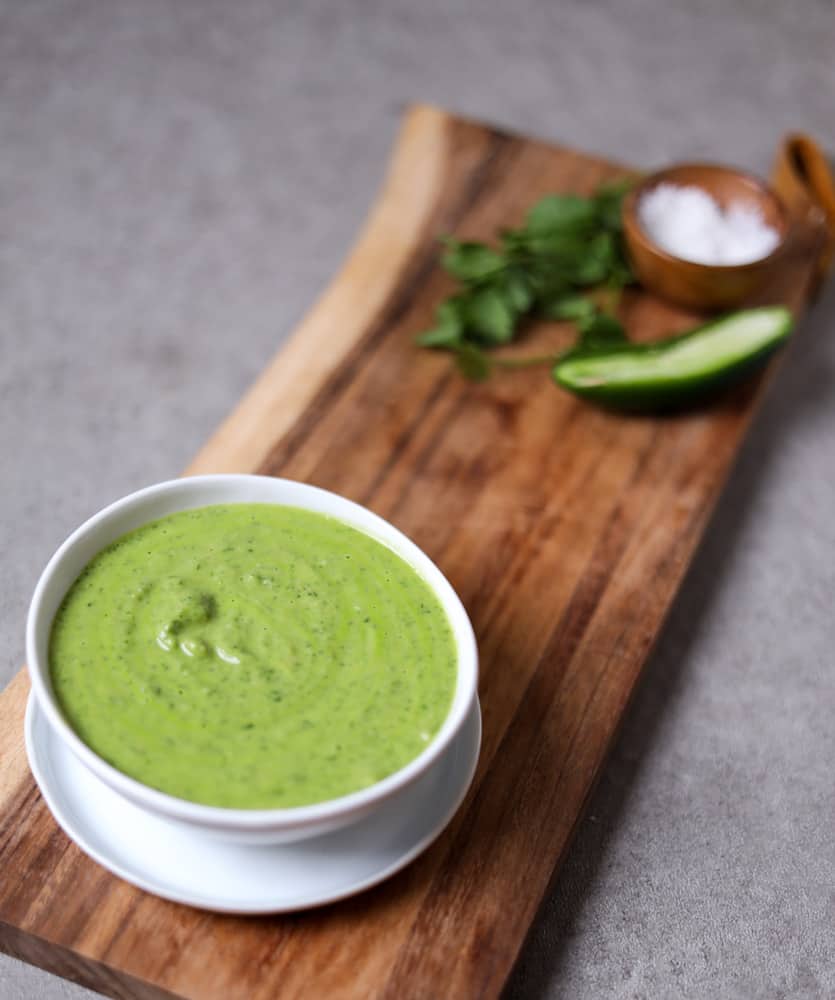 cilantro jalapeno sauce in a bowl