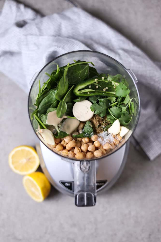 ingredients for sauce in a food processor