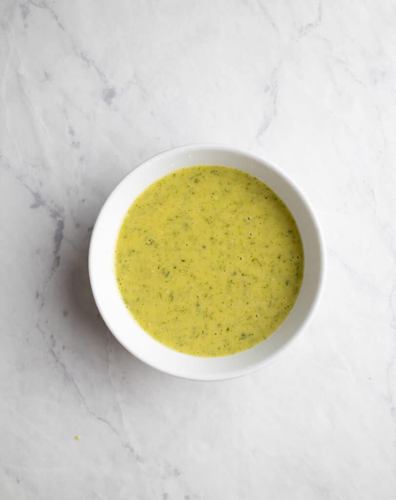 bowl of tarragon tahini dressing