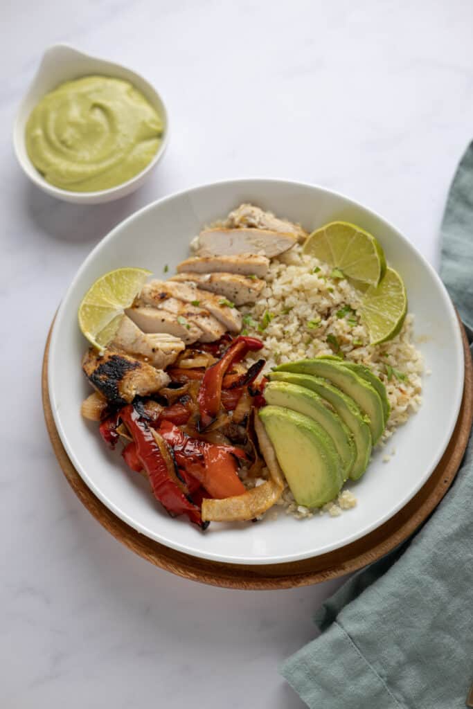 chicken fajita cauliflower rice
